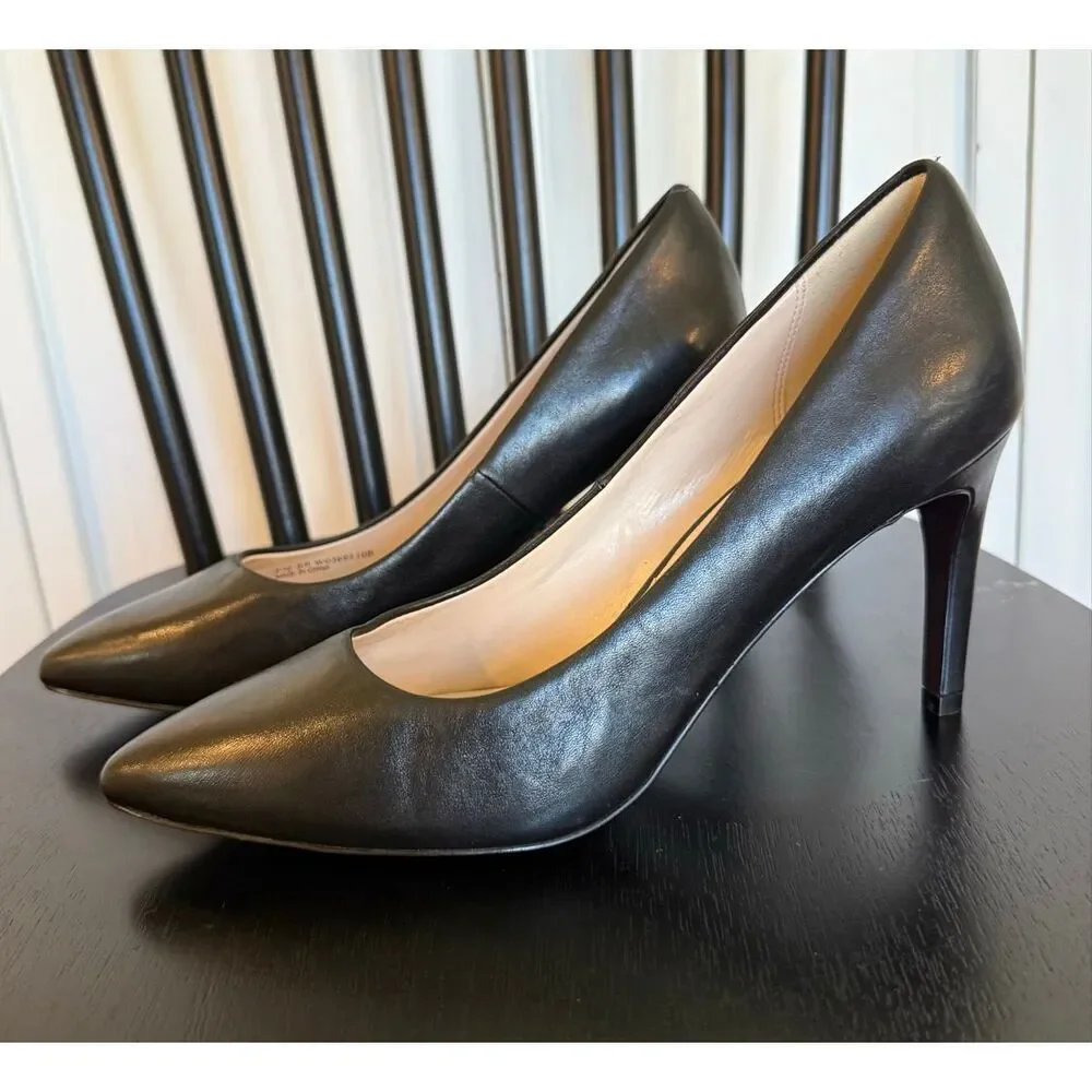 Cole Haan Vandam black leather 3” pumps size 10